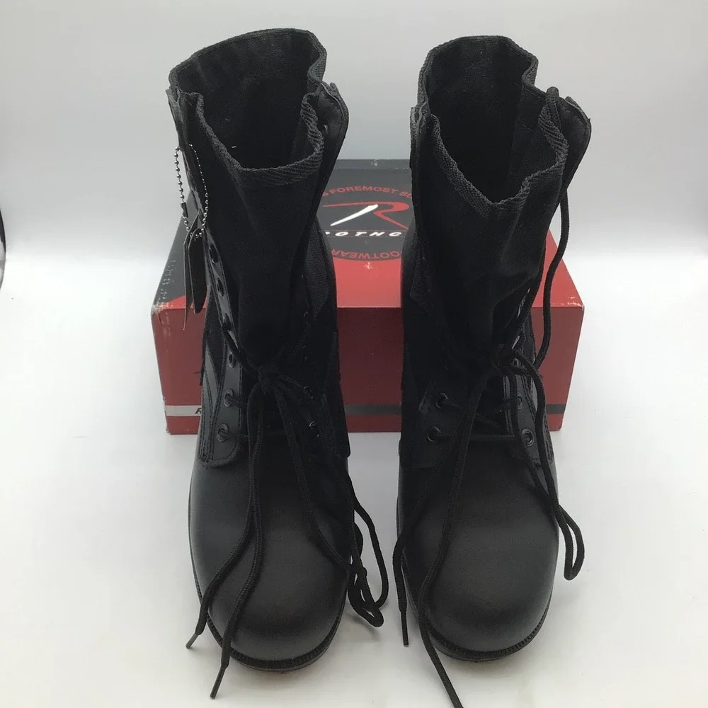 Rothco 5081 GI Type Jungle Boot Black Leather Canvas Tactical Combat Mens 11R - Picture 3 of 8